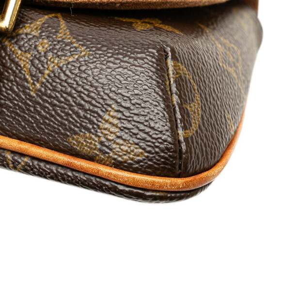 LOUIS VUITTON Authentic Brown Monogram Leather Pochette Hobo Bag
